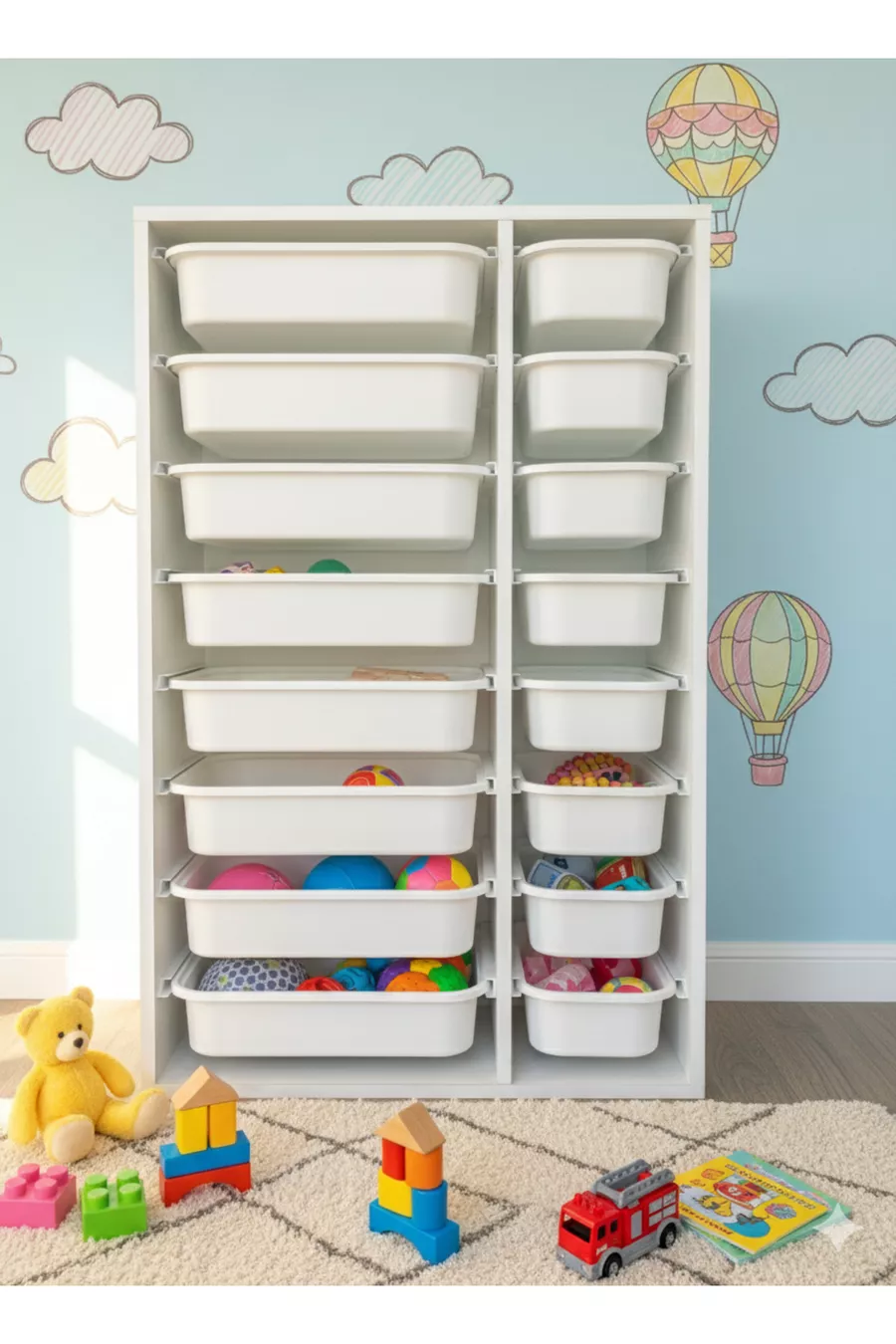 Multi-Purpose Toy Cabinet with Drawers and Storage Unit – Kids' Room Organizer with Gift Tag