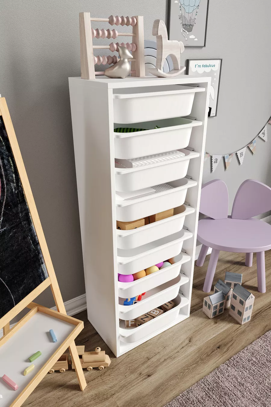 % MDF - XL Mono 9 Mand Lade Kast