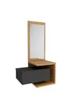 Console murale avec miroir et tiroirs Stella Chêne clair Anthracite - Stella