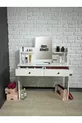 Tavolo da Trucco con Specchio, Tocador con 2 Cassetti, Organizer per Gioielli e Mensola, Bianco, cm