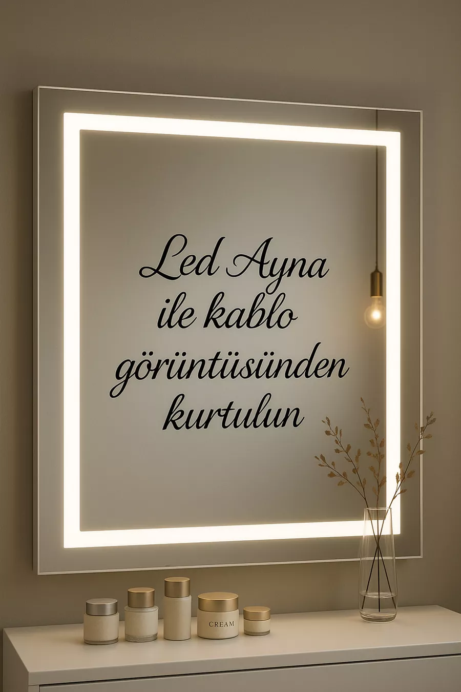 Coiffeuse Blanche avec Tiroirs, Étagère pour Accessoires et Bijoux, Miroir Spécial avec LED