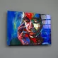 Peinture sur verre de portrait de femme aux couleurs abstraites