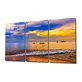 Coucher de soleil sur la plage Mega Peinture sur verre