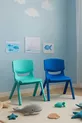 2 Chaises pour enfants de crèche et maternelle en plastique dur - Turquoise/Bleu