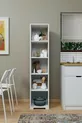 Duru Armoire simple porte pour salle de bain et vêtements, blanc mat,  cm, 5 étagères - Garde-robe
