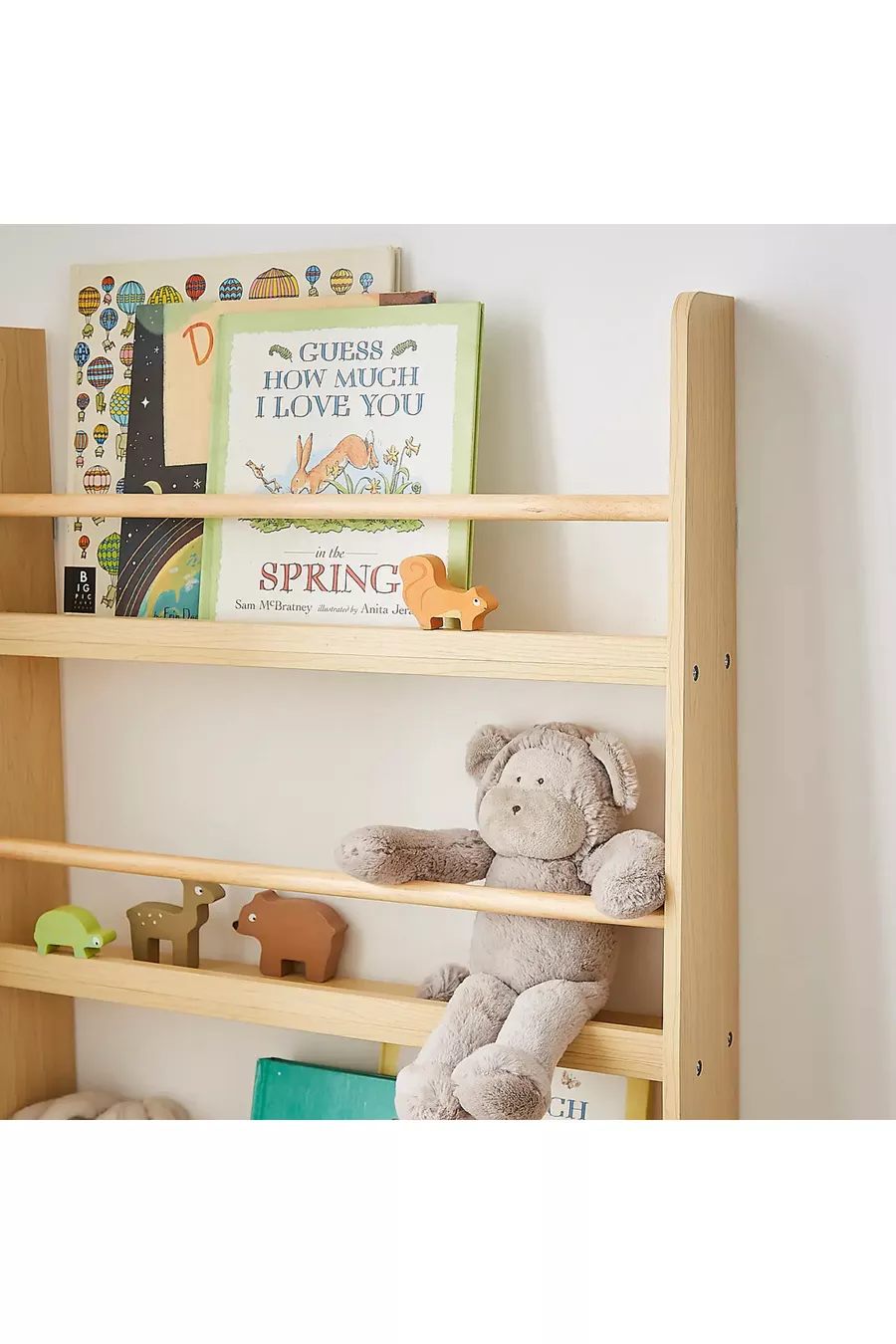 Doğal Çam Ağacı Montessori Çocuk Odası Anaokulu Anasınıfı Etkinlik Duvar Rafı, Montessori Kitaplığı