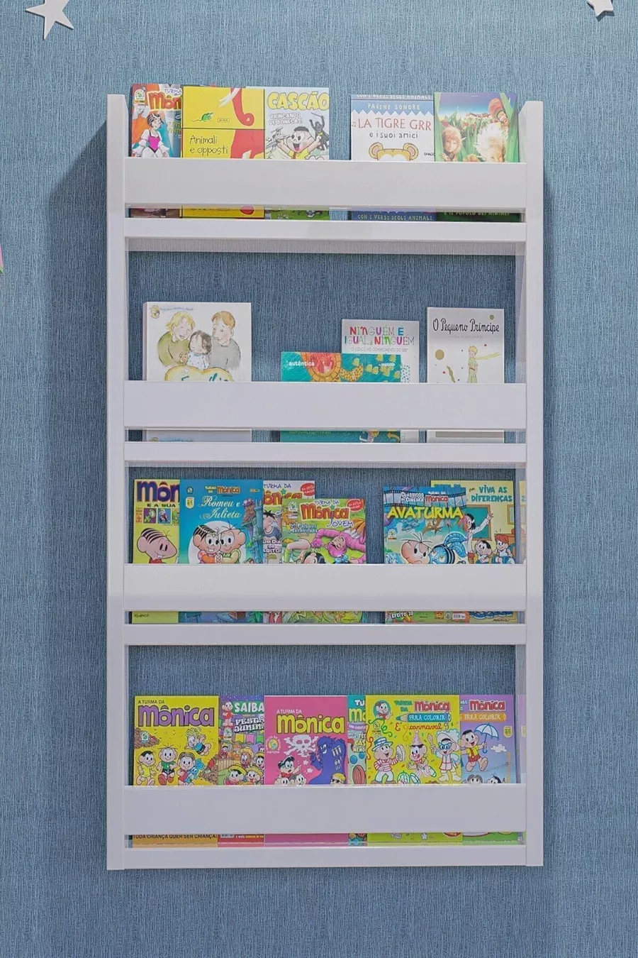 Étagère éducative Montessori pour chambre d'enfant avec 4 niveaux, étagère murale décorative