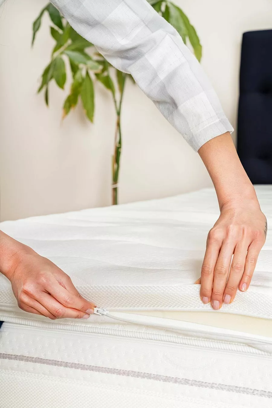 Topper 1.1 - Konfor Arttırıcı Yatak Pedi - Kuş Tüyü Soft Sünger - Yıkanabilir Fermuarlı Kılıflı