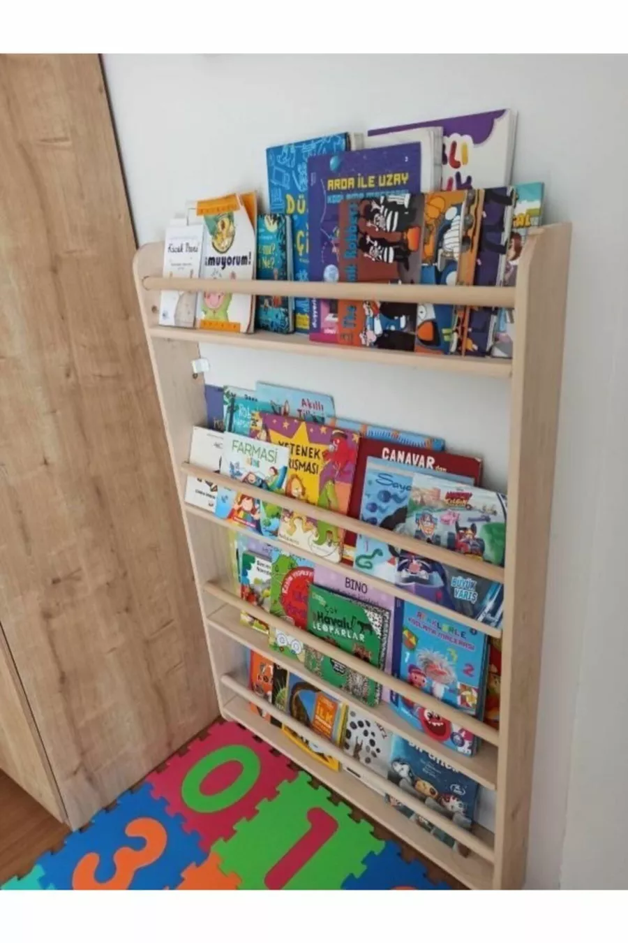Bibliothèque Montessori Modèle Large à Barreaux Ronds