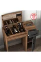 Make-up tafel met spiegel en kast, kleur walnoot, antraciet - Inci met 4 verschillende kleurkeuzes