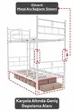 Koza Ranza Lit Superposé Compatible avec Matelas Blanc en Métal Séparable