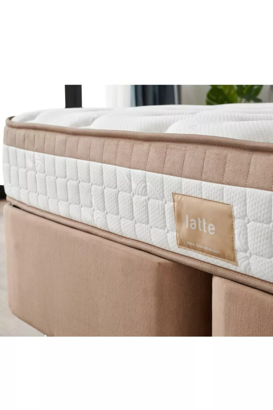 Matelas simple Latte, matelas entièrement orthopédique ferme, côté unique, à ressorts Nms, élégant et ergonomique
