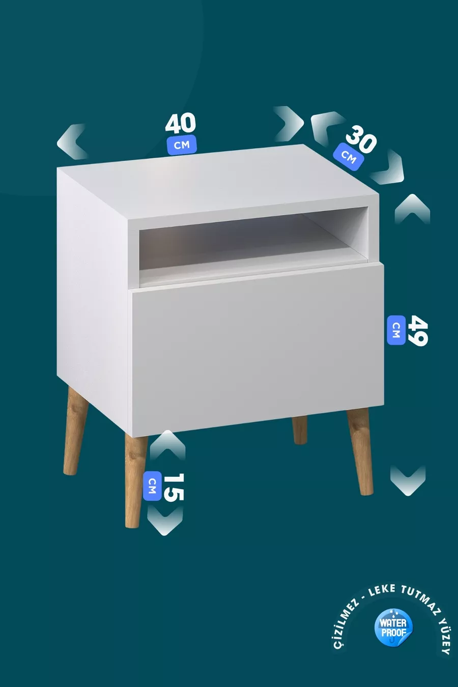 Chevet à porte Luce, lot de 2