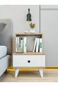 Nightstand Bright White-Marbella Drawer and Shelf Nightstand for Bedroom