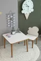 Witte Ybulut Kinder Tafel en Stoel Set Activiteitentafel Bureau 1 Tafel 1 Stoel