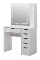 Coiffeuse Miroir Tactile à LED avec 6 Tiroirs, Niveau de Lumière Réglable Diva, Blanche