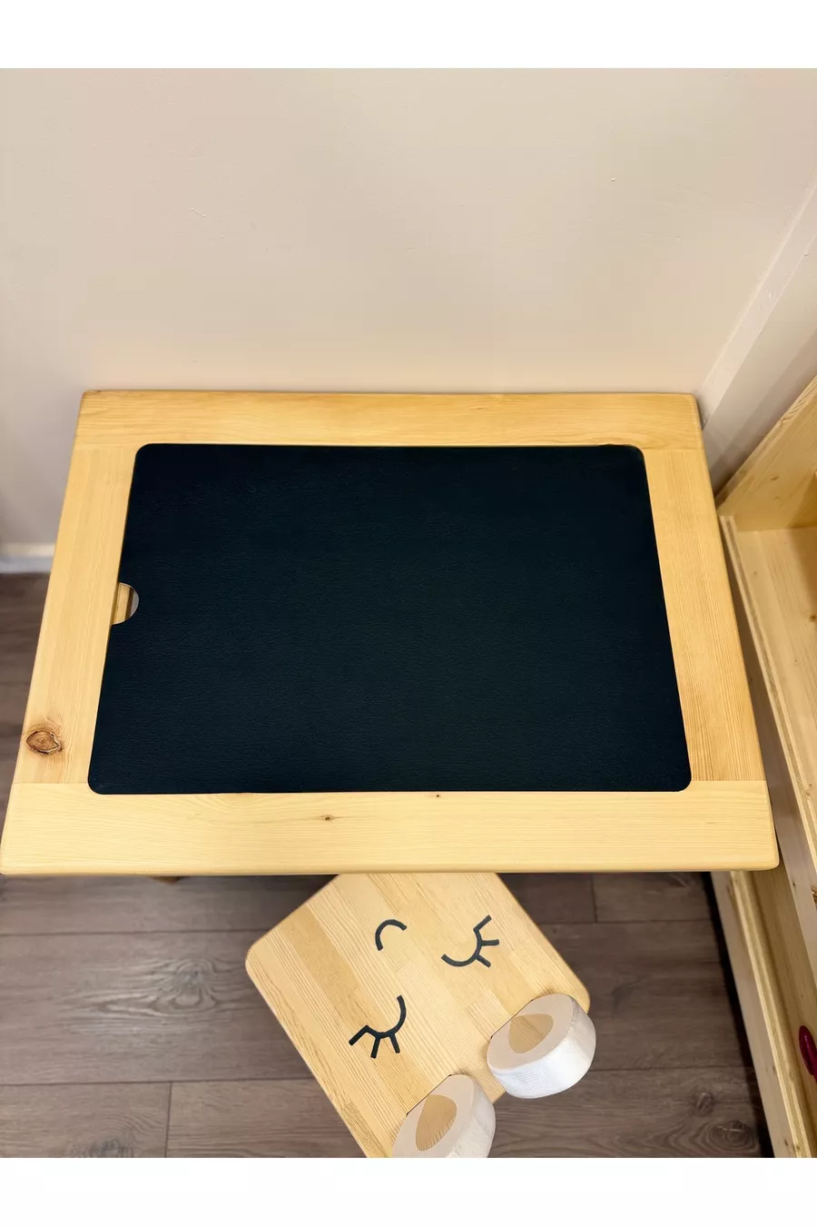 Table d'activités en bois pour enfants avec 1 chaise - Avec tableau noir