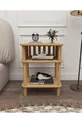 Comodino Linde Minimalista in MDF laccato e gambe in legno; Camera da letto - Soggiorno - Ufficio