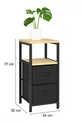 Table de chevet à 2 étagères avec tiroir en cuir, organiseur pour chambre à coucher, table de chevet en métal