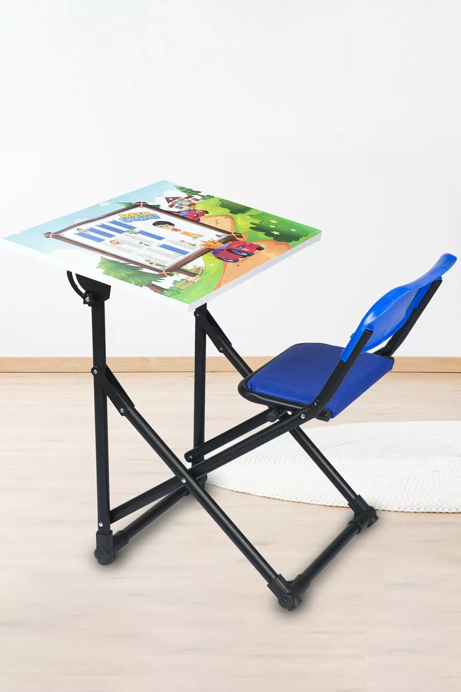 Kinderbureau met schoolbord, luxe inklapbare stoel