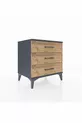 Commode Hyperion 3 tiroirs Anthracite-Cèdre