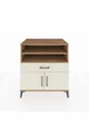 Commode Kronos 3 étagères 1 tiroir 2 portes Pin-Gris