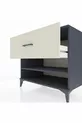 Commode Kronos à une étagère et un tiroir Anthracite-Vert de mer