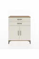 Commode Arges avec 2 étagères, 2 tiroirs et 2 portes, pin-pierre d'ardoise