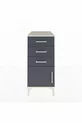 Kronos Table de Chevet 3 Tiroirs avec 1 Porte Mésolithique-Anthracite