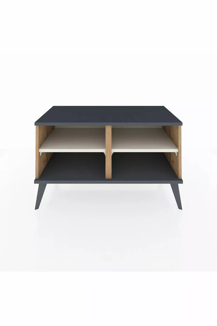 Commode Hyperion 2 étagères Pin-Anthracite/Gris Pierre