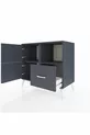Commode Hyperion 2 étagères 1 tiroir 2 portes Anthracite-Anthracite