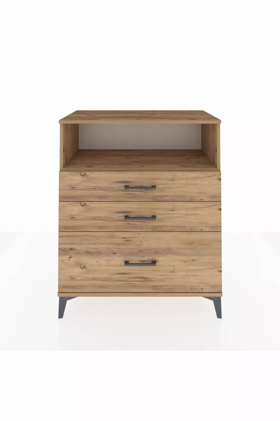 Commode Hyperion à un seul étagère et 3 tiroirs en pin-pin