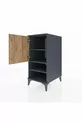 Table de chevet Kronos avec 3 étagères et 1 porte Anthracite-Épicéa