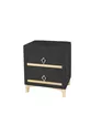 Doppia Linea Gold Nightstand, Two-Drawer