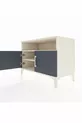 Commode Hyperion 2 étagères 2 portes Pierre de lune-Anthracite