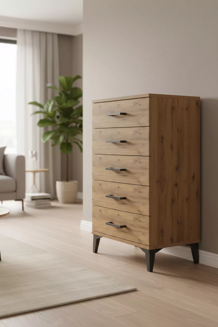 Silva Commode 5 tiroirs en pin - cm | Organisateur de chambre