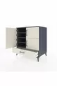 Commode Kronos avec 4 étagères, 1 tiroir et 4 portes, Anthracite-Pierre de lune