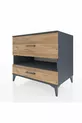 Kronos Dresser Single Shelf 2 Drawers Anthracite-Pine