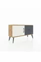 Commode Arges avec une étagère, un tiroir et une porte, Pins-Patine/Anthracite