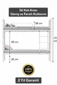 Lit superposé Trend compatible avec matelas, métal blanc séparables