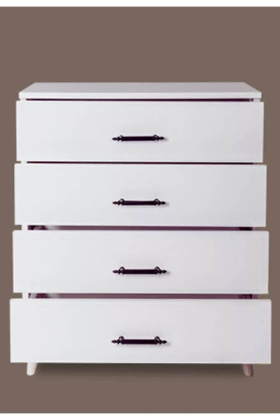 Commode à 4 tiroirs, livraison prête à monter