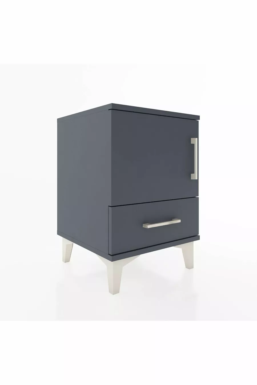 Chevet Hyperion avec une étagère, un tiroir et une porte, Anthracite-Anthracite