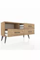 Commode Arges à un seul étagère et 3 tiroirs en pin