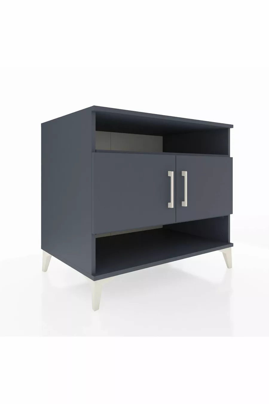 Commode Kronos 3 étagères 2 portes Anthracite-Anthracite