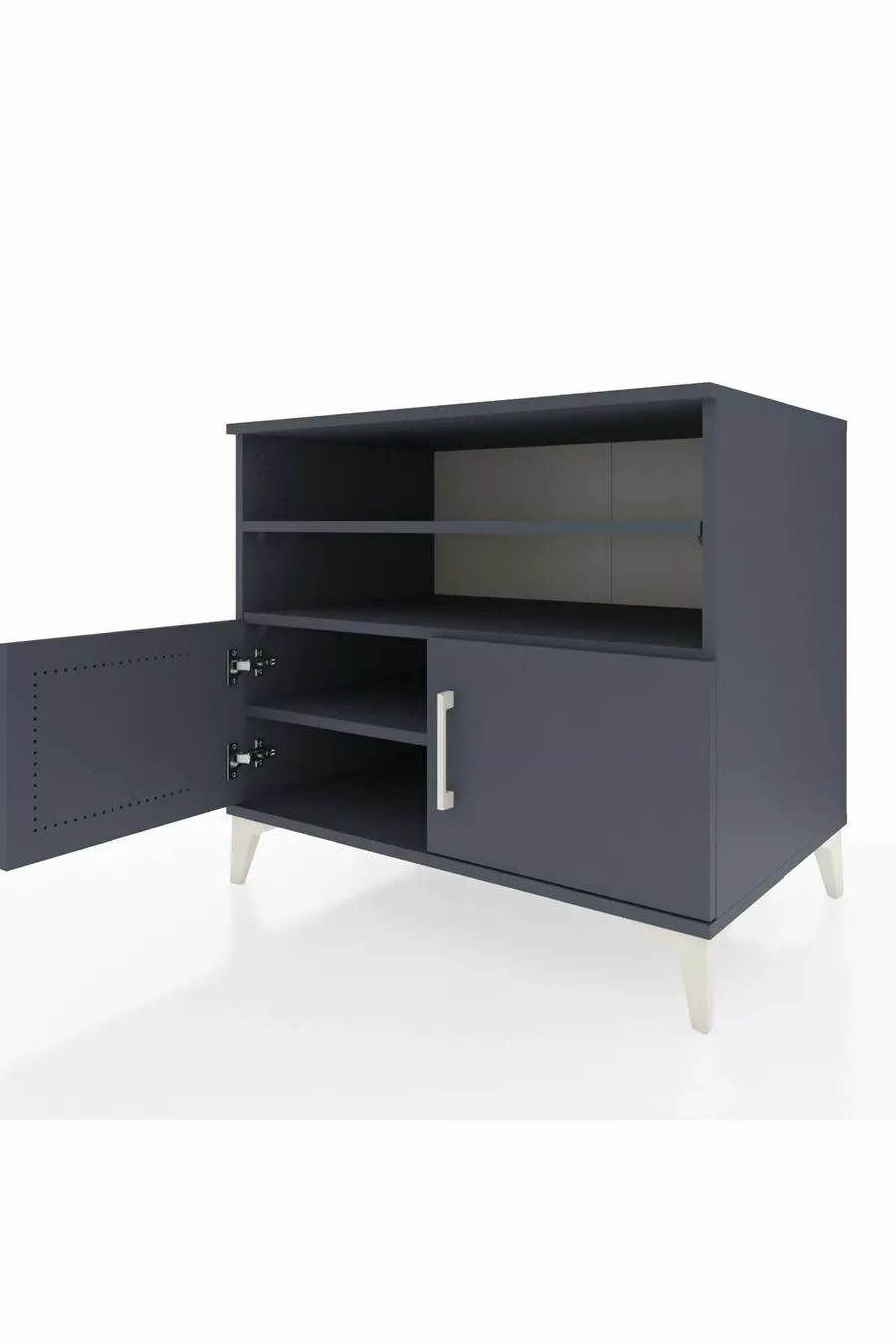 Commode Kronos 3 étagères 2 portes Anthracite-Anthracite
