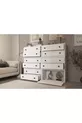 Commode blanche à dix tiroirs avec portes sans lattes