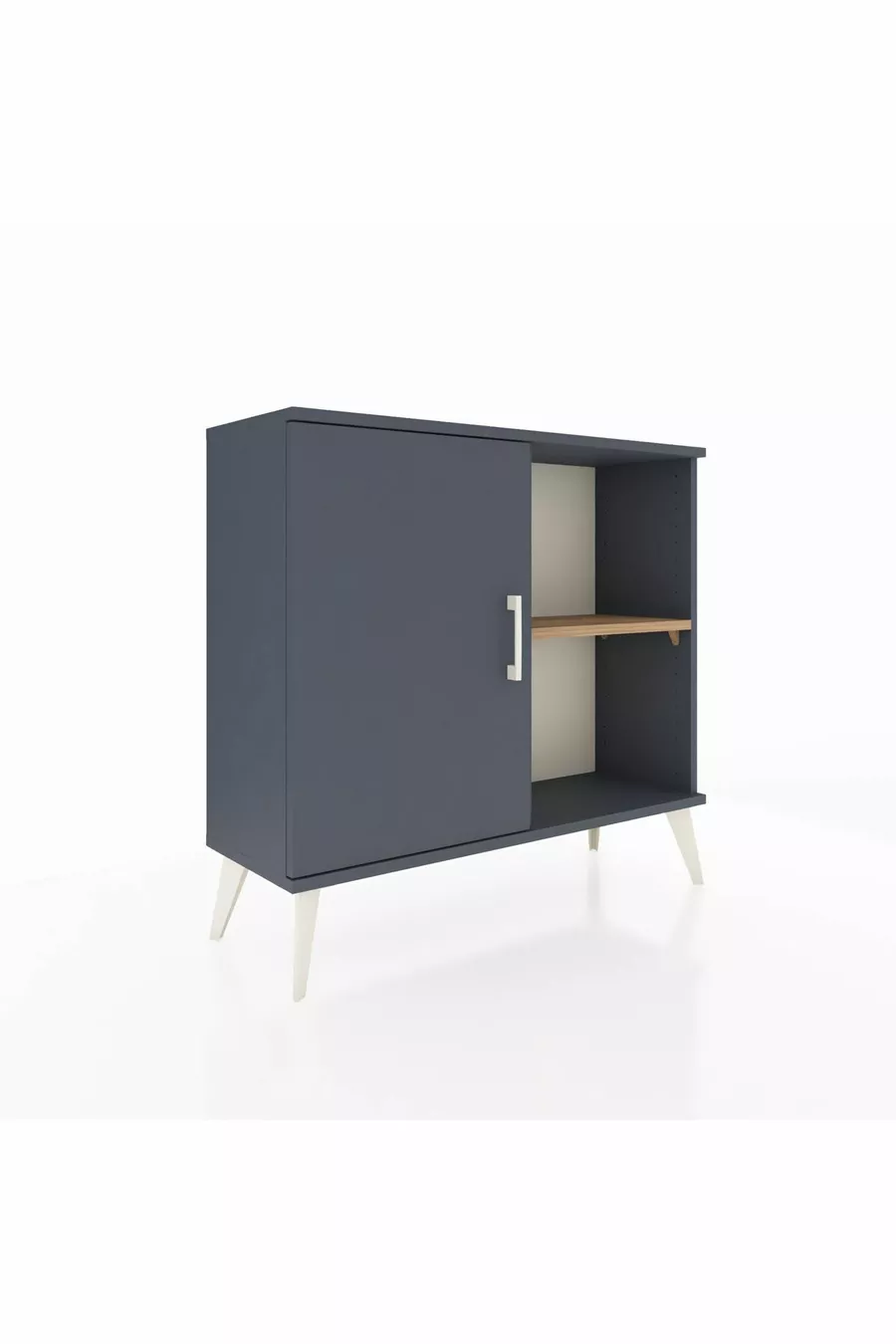 Comò Arges con 2 Ripiani e 1 Anta Antracite-Antracite/Pino