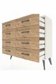 Commode Arges 8 tiroirs Pierre d'Agate/Pin