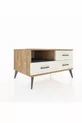 Commode Kronos à une étagère et trois tiroirs Pin-Anthracite/Marbre