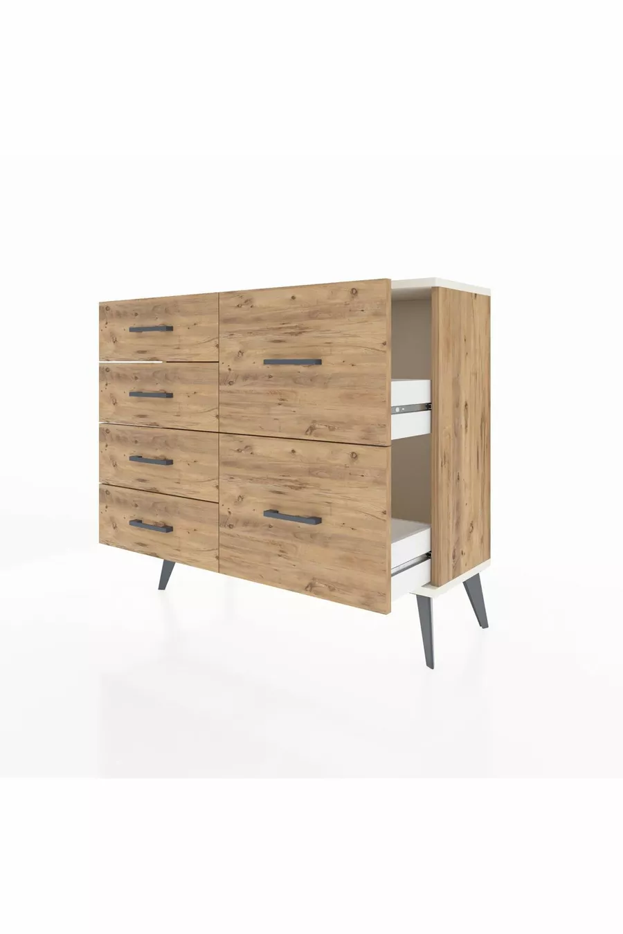 Commode Arges 6 tiroirs Pin-Silex/Pin
